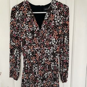 MINKPINK garden secrets floral print v neck mini dress